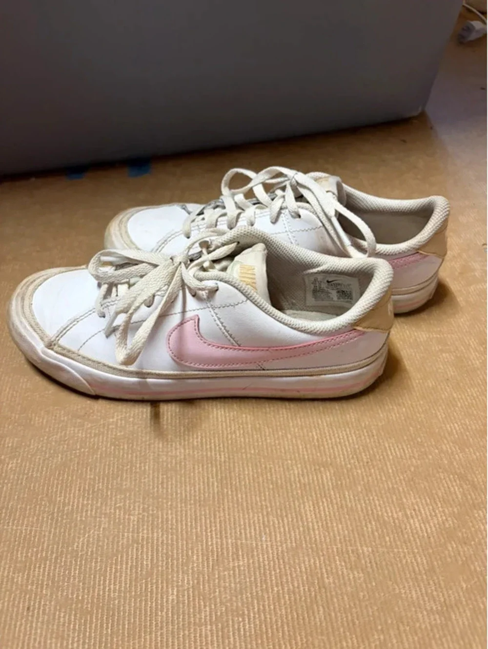 Girls Pink & White Nike Shoes